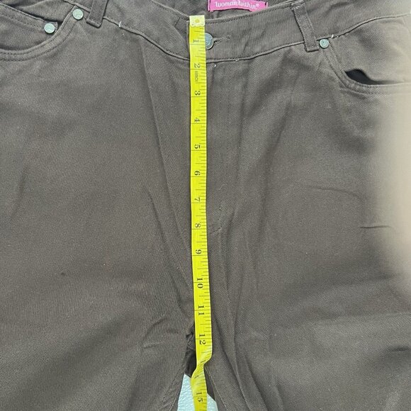 Woman Within Natural Fit 5 Pocket Western Classic Academia Brown Denim Pants 12T - Picture 7 of 9